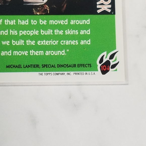 Vintage JP Topps Trading Cards Lot of 10 Jurassic Park Movie Cards Lot #1 - Picture 13 of 13